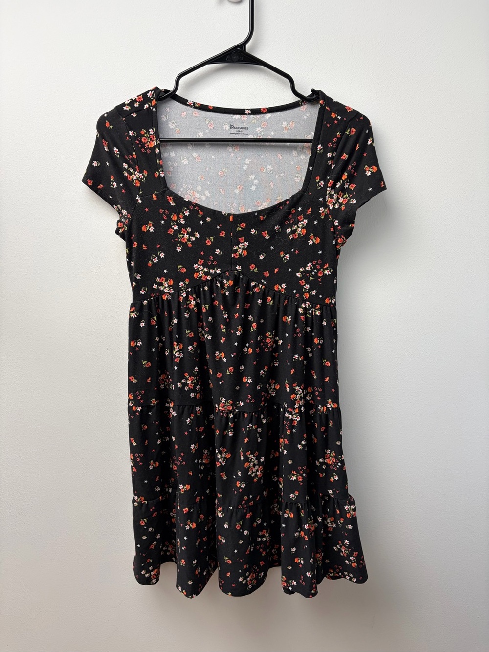 Black Floral Scoop Neck dress
